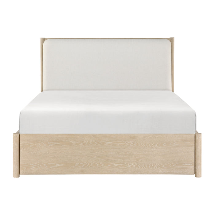 Matteo Eastern King Platform Bed with Footboard Storage in Natural/Oak - 1313NK-1EK