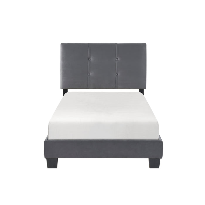 Newberry Twin Platform Bed in Gray - 1350DGT-1