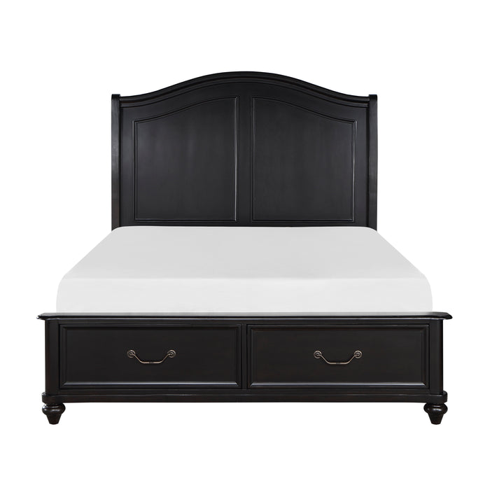 Herman Eastern King Platform Bed with Footboard Storage in Gray/Brown - 1420K-1EK