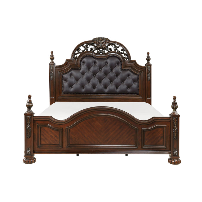 Adelina Queen Bed in Cherry - 1468-1
