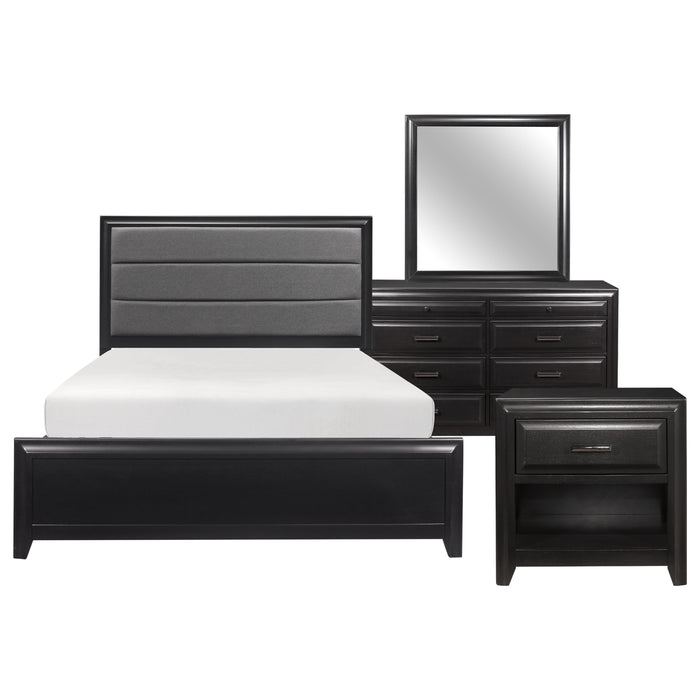 Cordelia 4pc Set (QB+NS+DR+MR) in Gray/Espresso - 1517-1*4