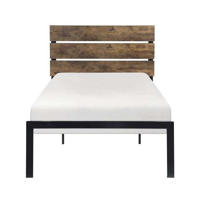 Marshall Twin Platform Bed in Black/Brown - 1611T-1