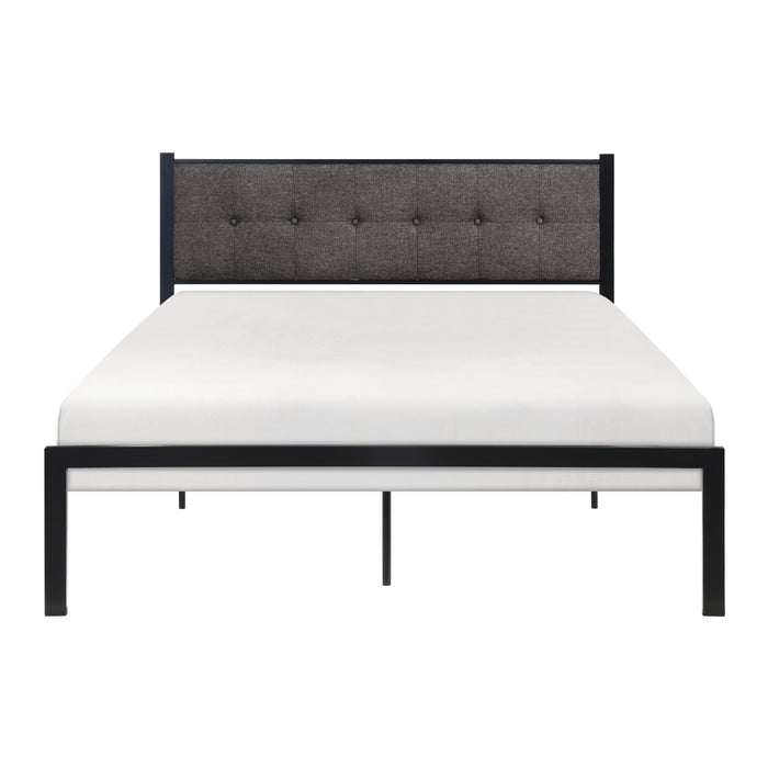 Samuel QUEEN PLATFORM BED in Black/Gray - 1612-1