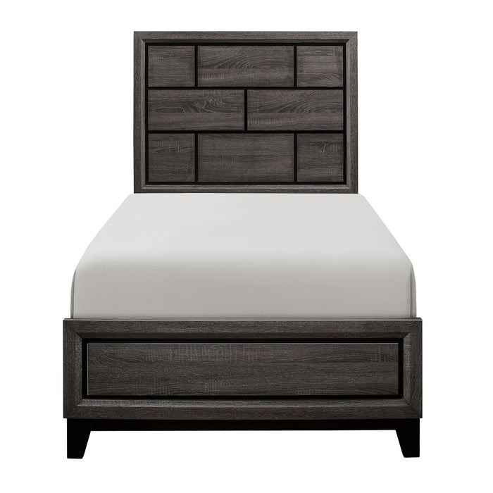 Davi Twin Bed in Gray - 1645T-1