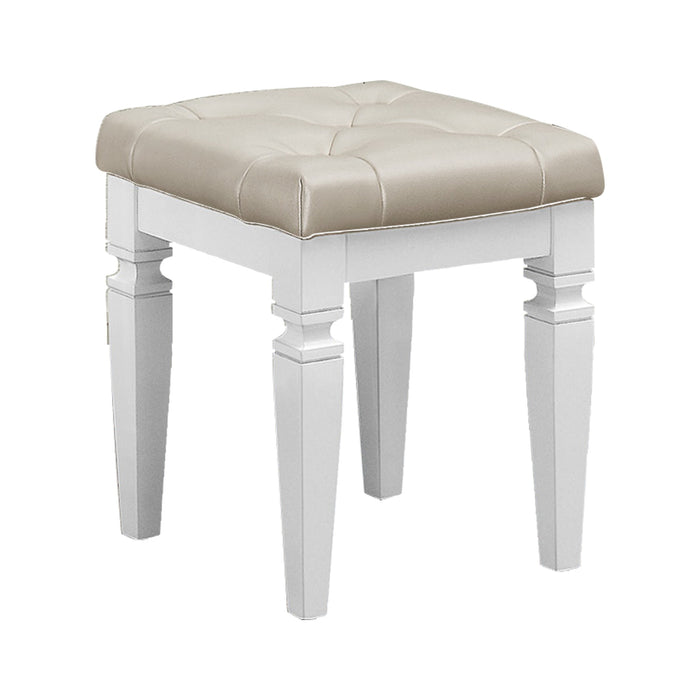 Allura Vanity Stool in White/Transparent - 1916W-14