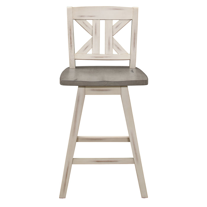 Amsonia Swivel Pub Height Chair in White/Gray - 5602-29WTS1