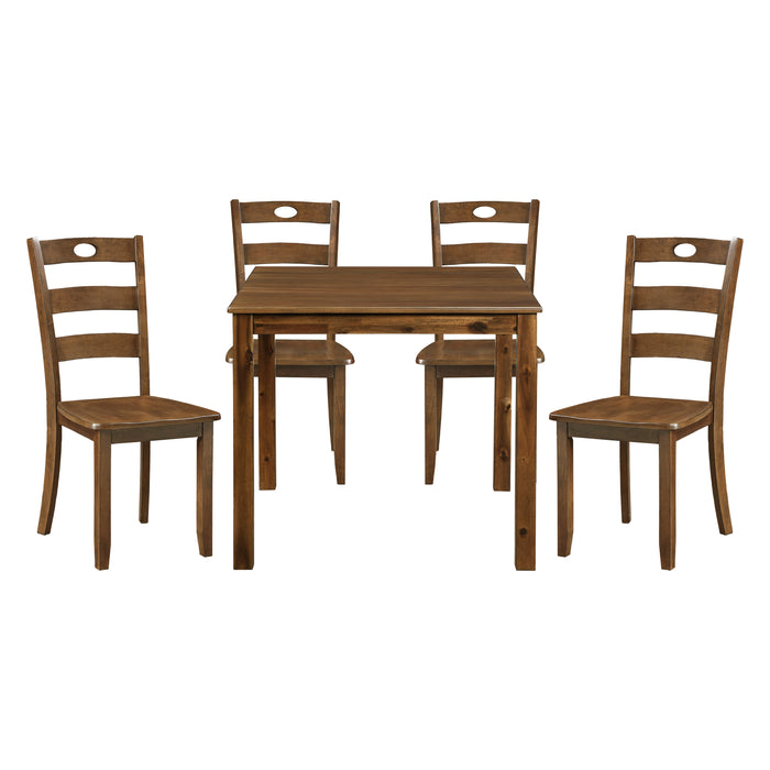 Stowe 5-Piece Pack Dinette Set in Walnut - 5891