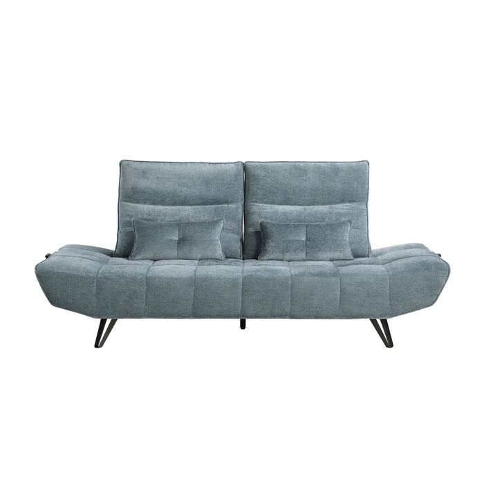 Quonsett Sofa with Power Adjustable Seat Depth and Manual Adjustable Headrests in Blue - 9556BUE-3PW
