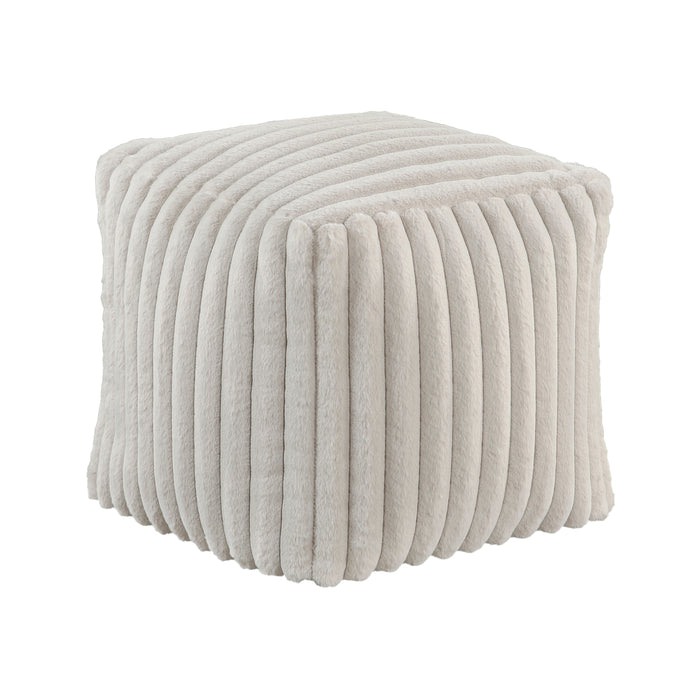Simpsonville Pouf in White - P31001