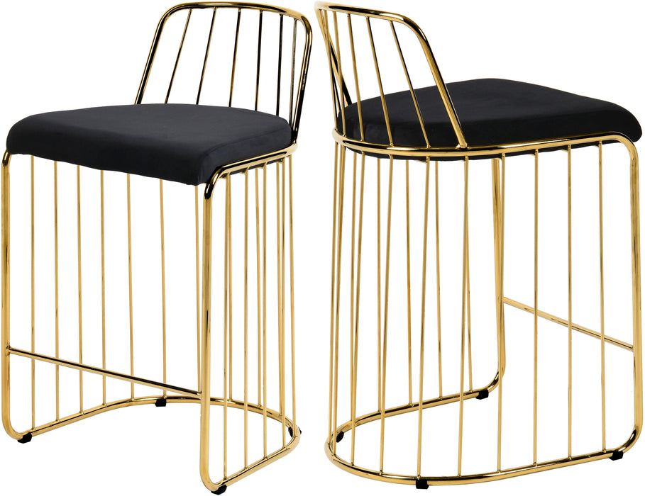 Gio Black Velvet Stool