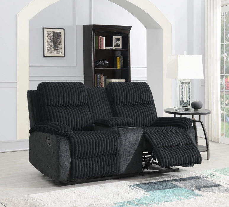 Black Corduroy Motion Loveseat