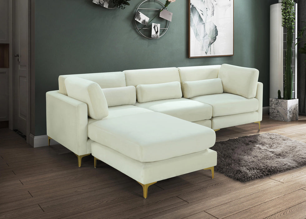 Julia Cream Velvet Modular Sectional (4 Boxes)