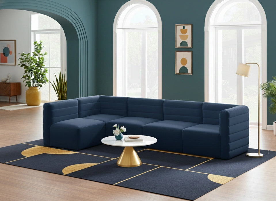 Quincy Navy Velvet Modular Sectional
