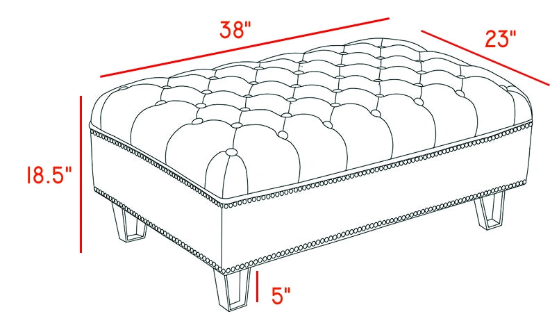 Lucas Cream Velvet Ottoman