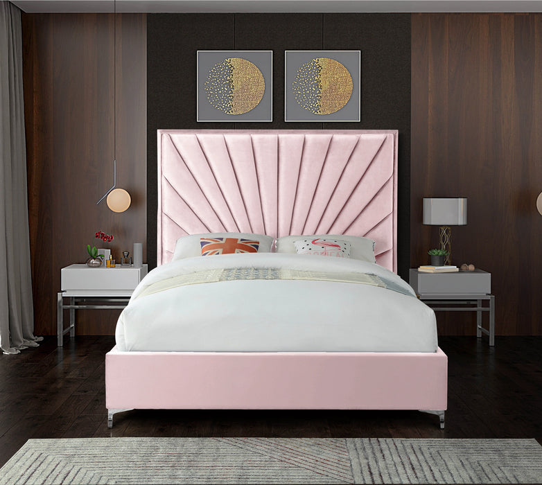 Eclipse Pink Velvet Full Bed