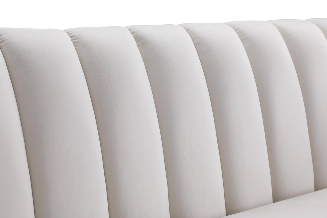 Dixie Cream Velvet Loveseat