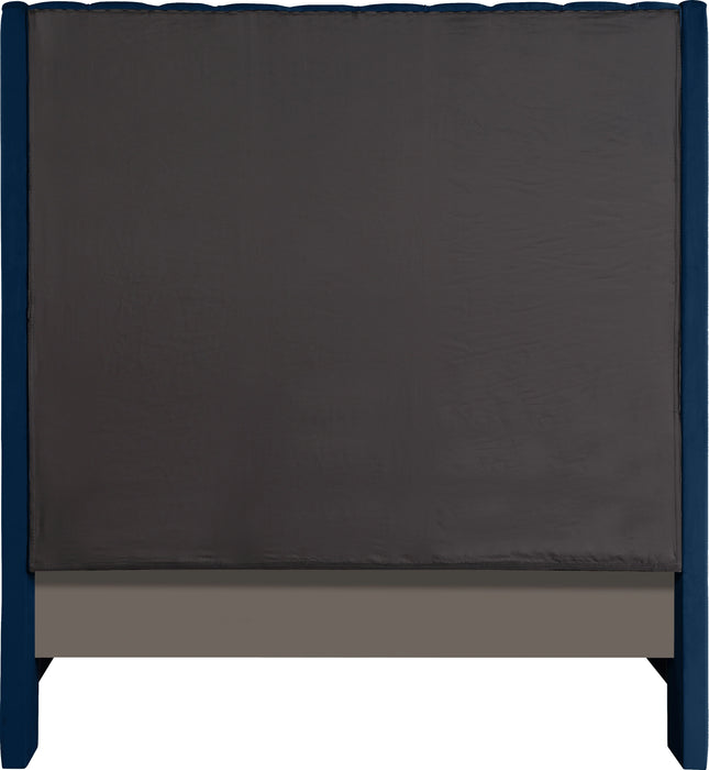 Fritz Navy Velvet Queen Bed