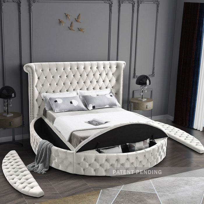Luxus Cream Velvet King Bed (3 Boxes)