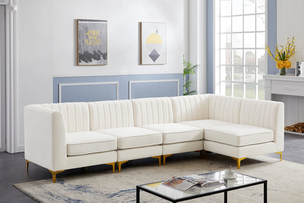 Alina Cream Velvet Modular Sectional