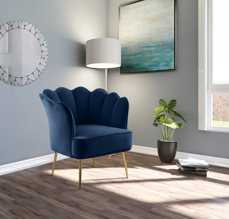 Jester Navy Velvet Accent Chair