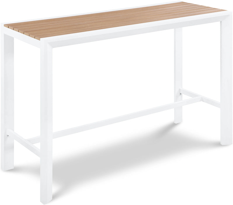 Nizuc Brown manufactured wood Outdoor Patio Aluminum Rectangle Bar Table
