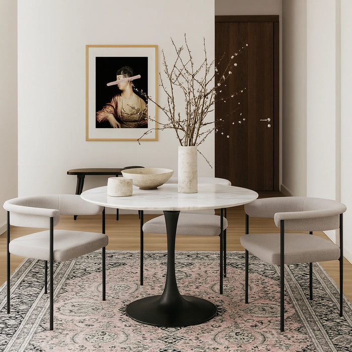 Tulip Matte Black Dining Table (3 Boxes)
