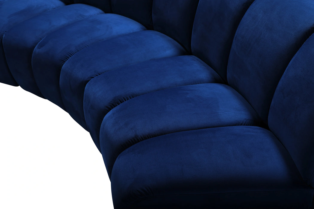 Infinity Navy Velvet 11pc. Modular Sectional