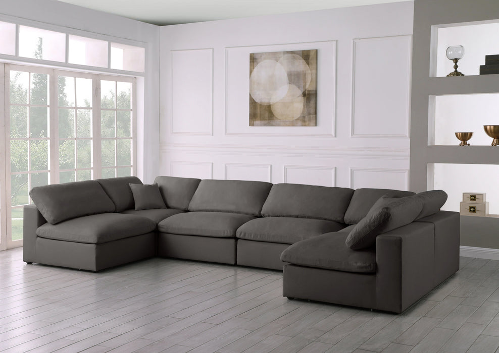 Plush Grey Velvet Standard Cloud Modular Sectional