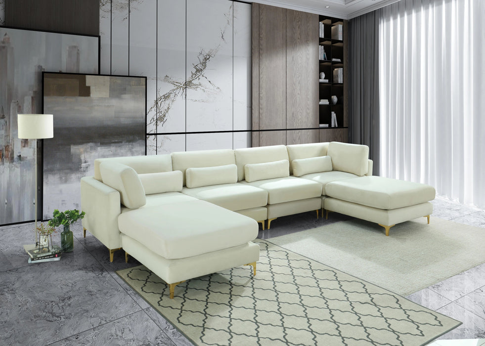 Julia Cream Velvet Modular Sectional (6 Boxes)