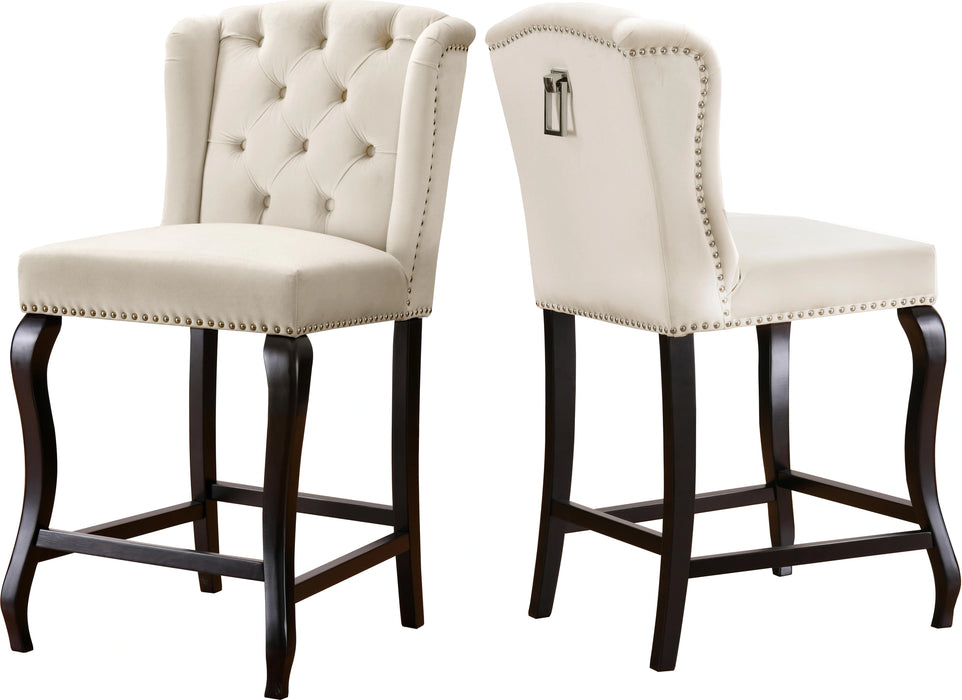 Suri Cream Velvet Stool