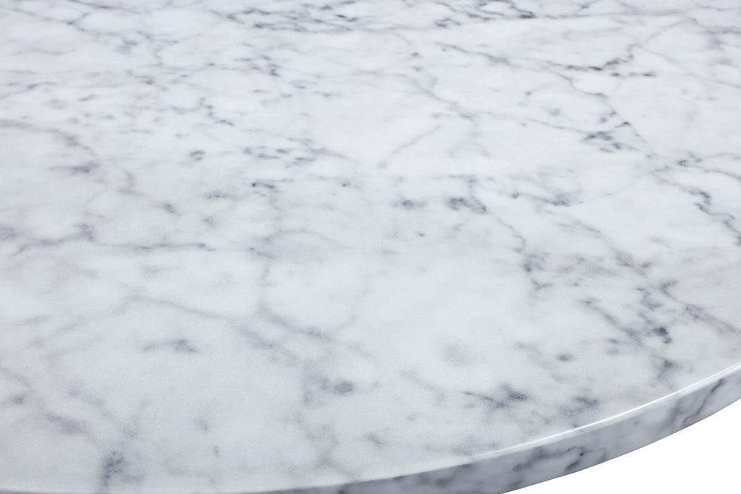 Omni White Faux Marble End Table