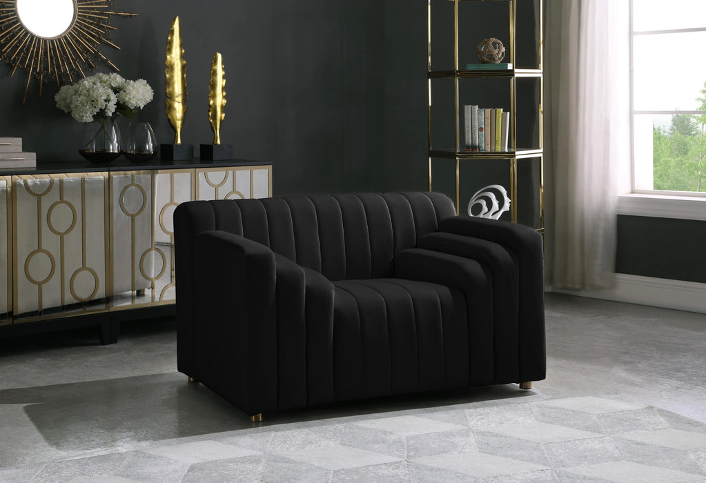 Naya Black Velvet Chair