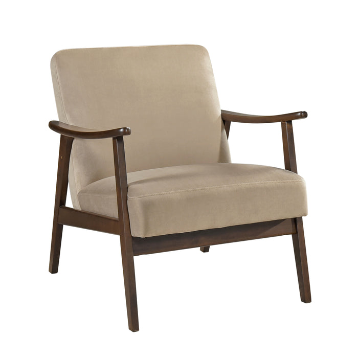 Landers Accent Chair in Brown/Walnut - 1230BR-1