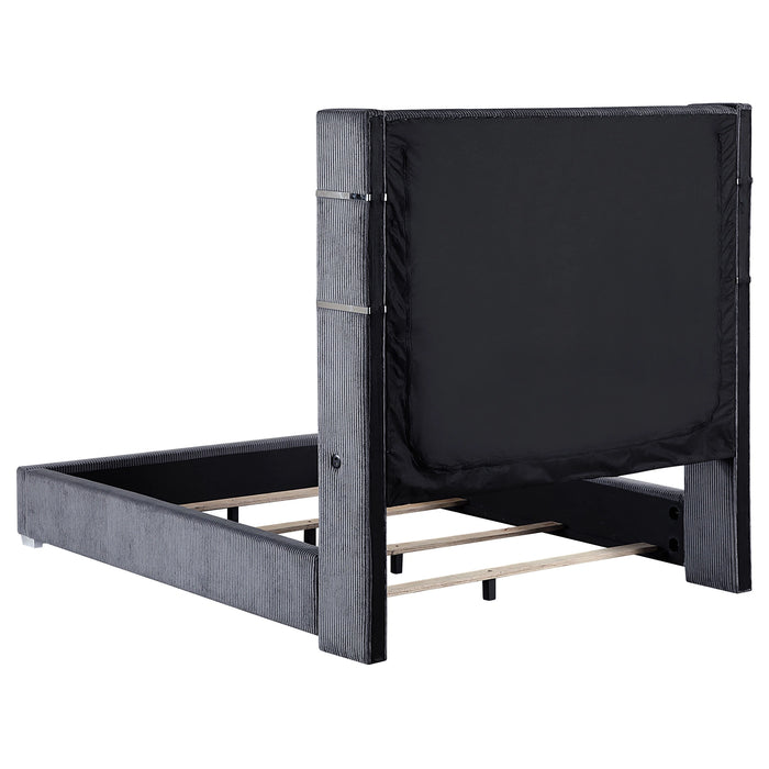 Tisdall Wingback Bed with Flame Visualizer