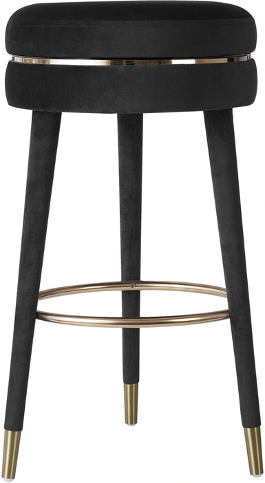 Coral Black Velvet Bar Stool