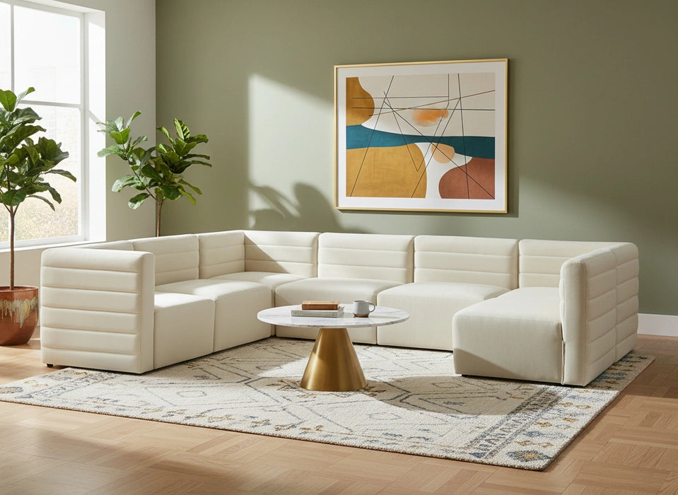 Quincy Cream Velvet Modular Sectional
