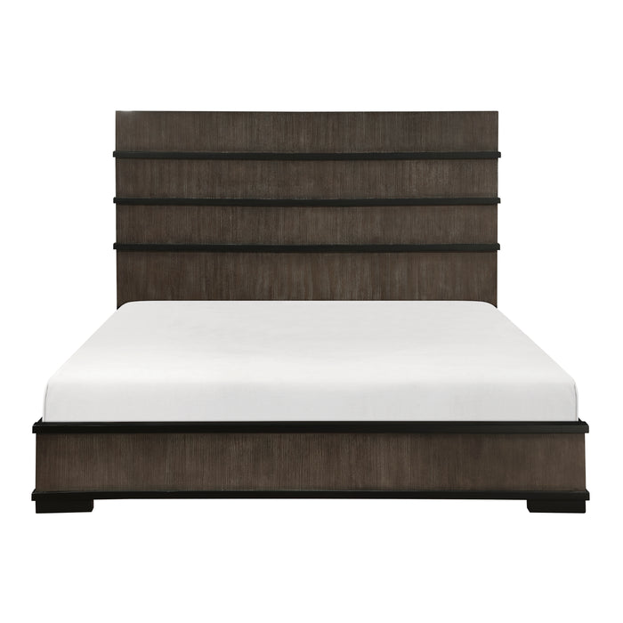 Acworth Queen Bed in Black/Brown/Gray - 1343-1