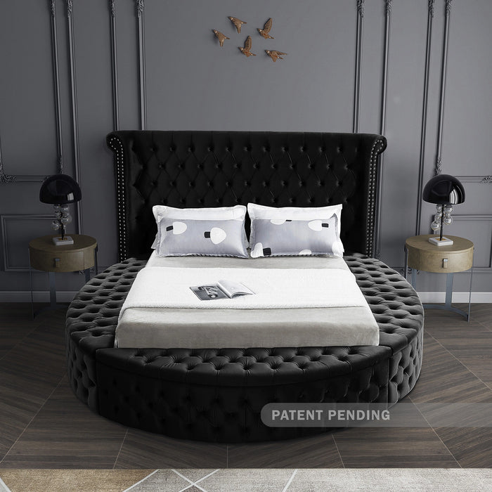 Luxus Black Velvet King Bed (3 Boxes)