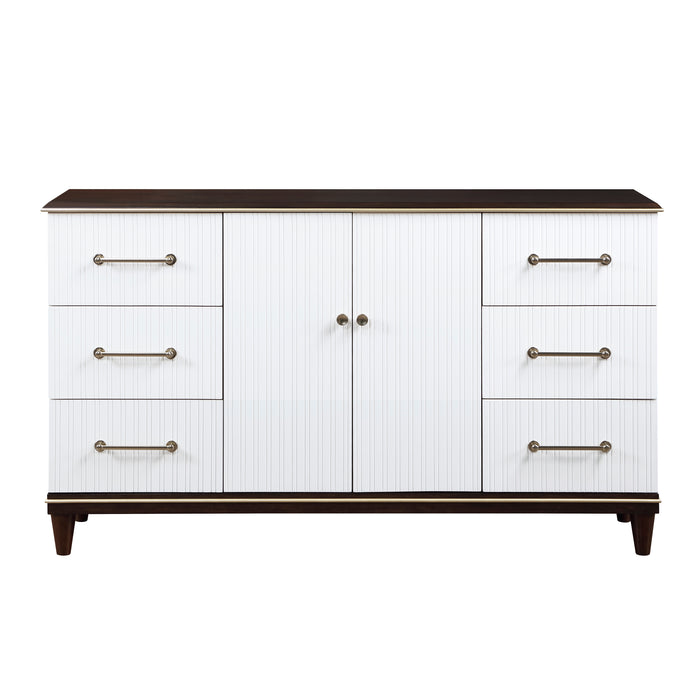Niles Dresser in Gold/White/Cherry - 1451-5