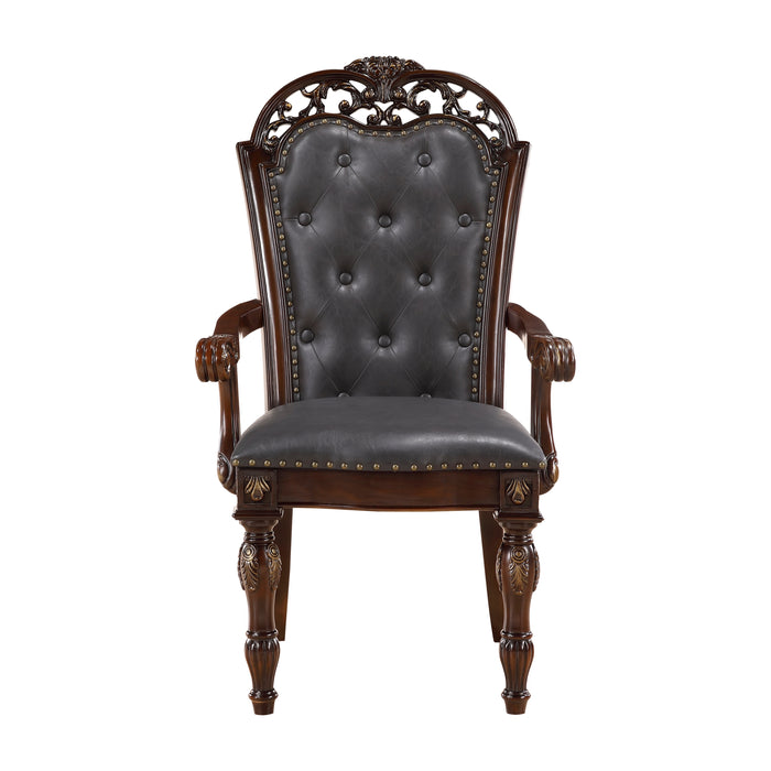 Adelina Arm Chair in Cherry/Gold - 1468A