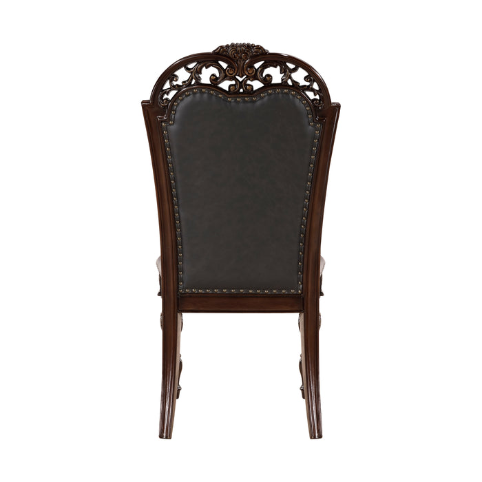 Adelina Side Chair in Cherry/Gold - 1468S