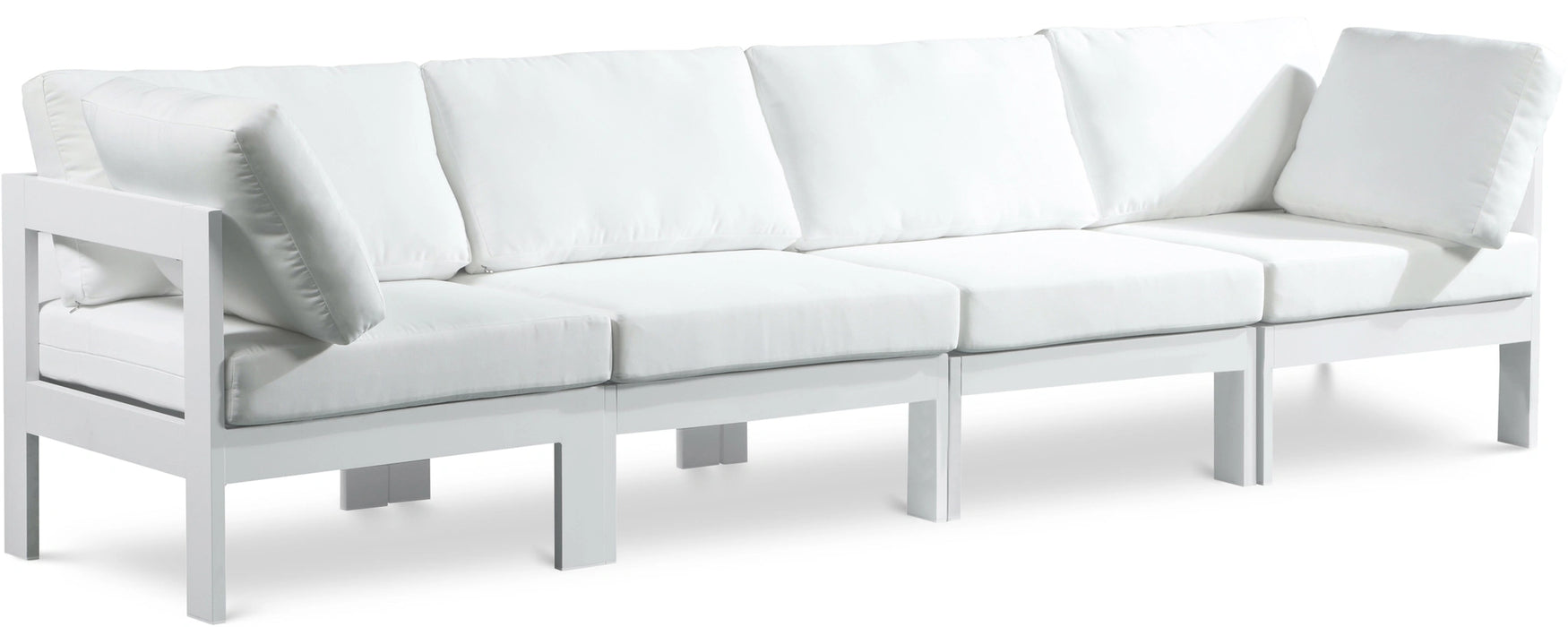 Nizuc White Waterproof Fabric Outdoor Patio Modular Sofa