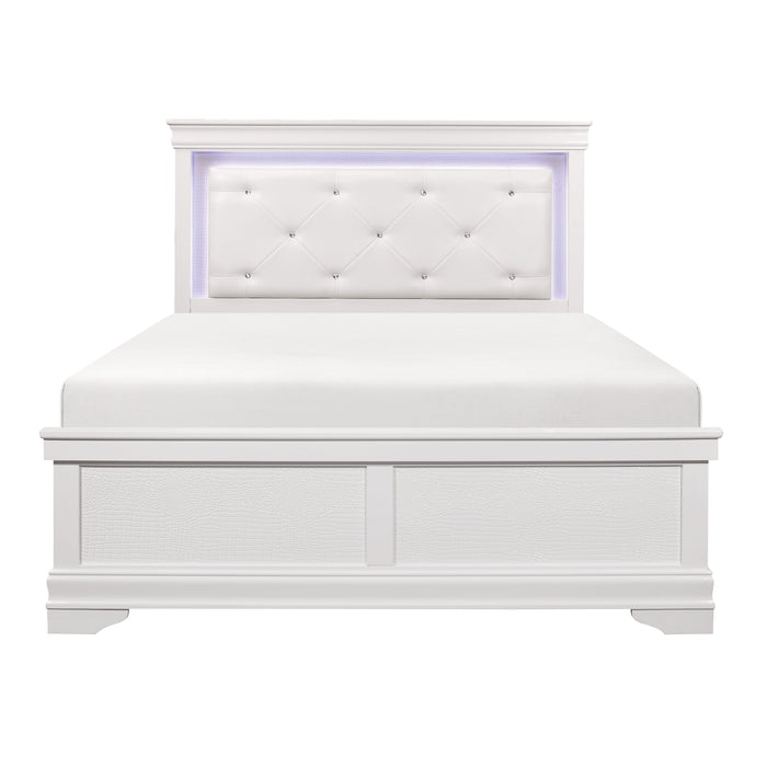 Lana Collection (2) Eastern King Bed with LED Lighting in White - 1556WK-1EK*