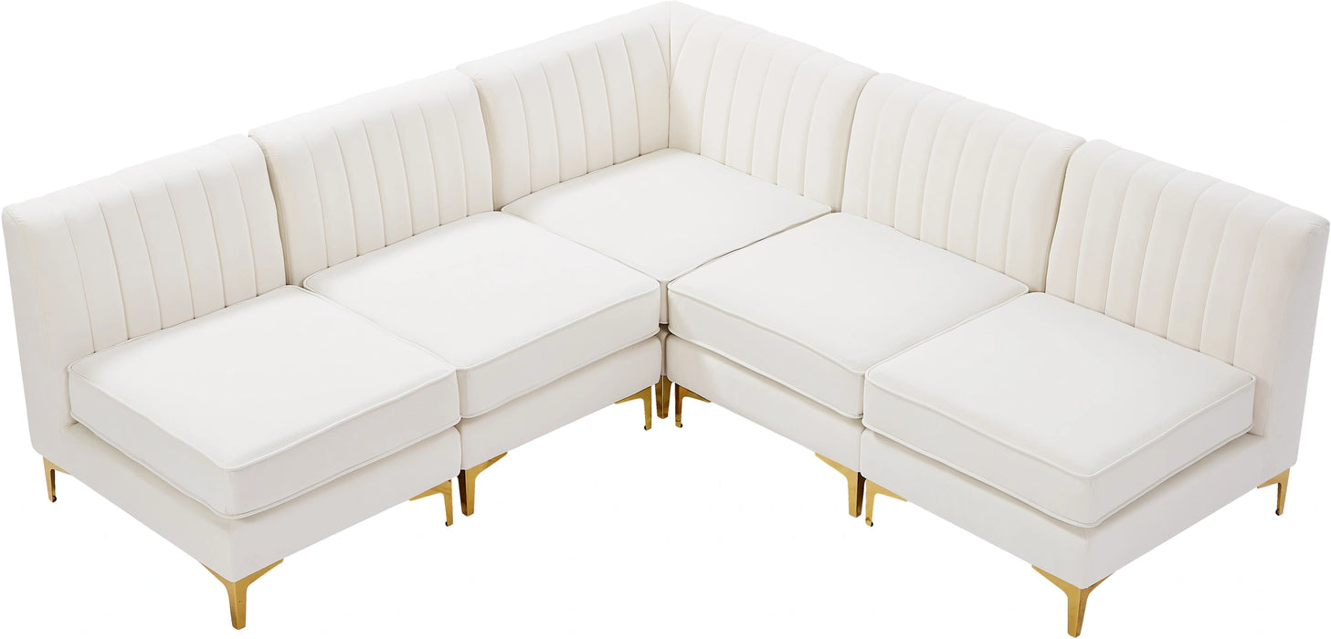 Alina Cream Velvet Modular Sectional