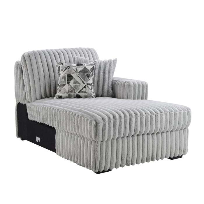 Gray Corduroy Power Reclining 4 Pc Sectional W/2 Wireless Charger