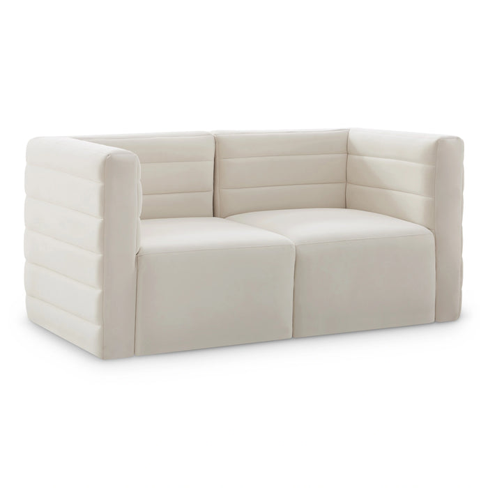 Quincy Cream Velvet Modular Sofa