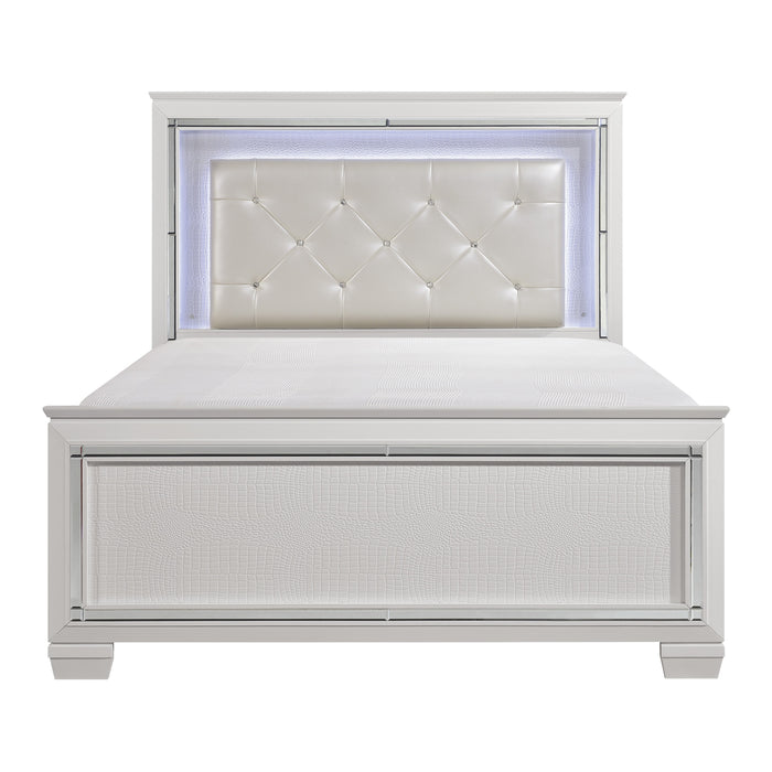 Allura (3)Eastern King Bed, LED Lighting in Transparent/White - 1916KW-1EK*