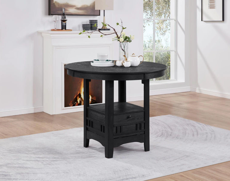 Black Counter Height Extension Table Wire Brush