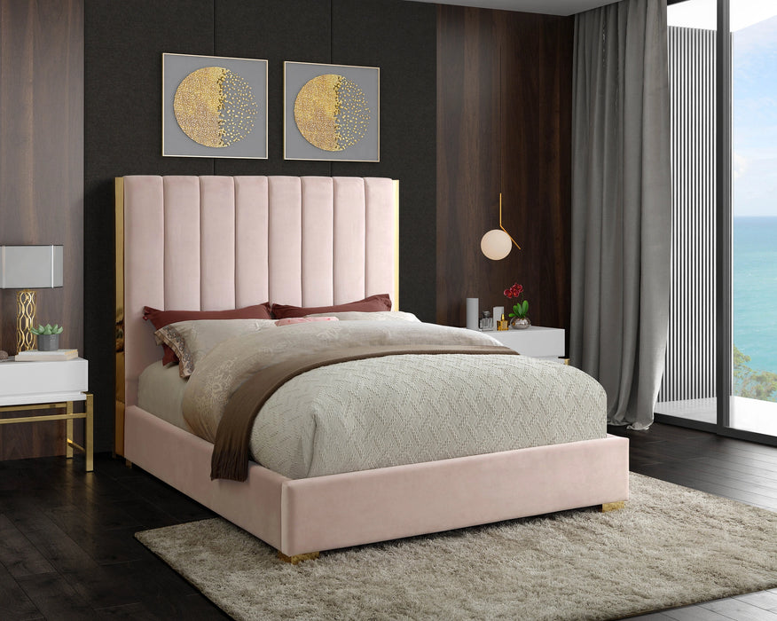 Becca Pink Velvet King Bed