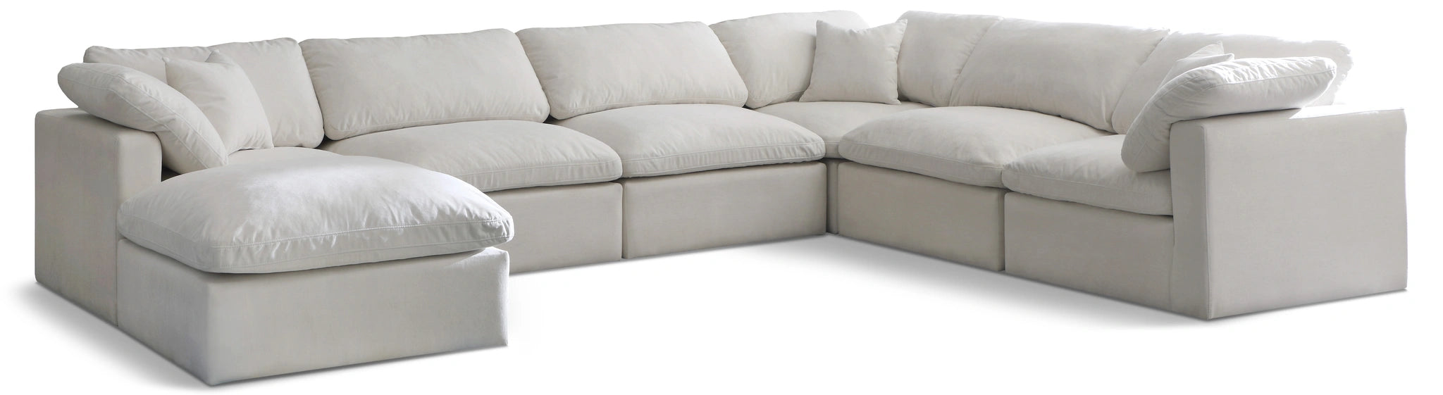 Plush Cream Velvet Standard Cloud Modular Sectional